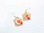 Toast Earrings with Fried Egg and Avocado handmade Polymer Clay
