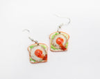Toast Earrings with Fried Egg and Avocado handmade Polymer Clay
