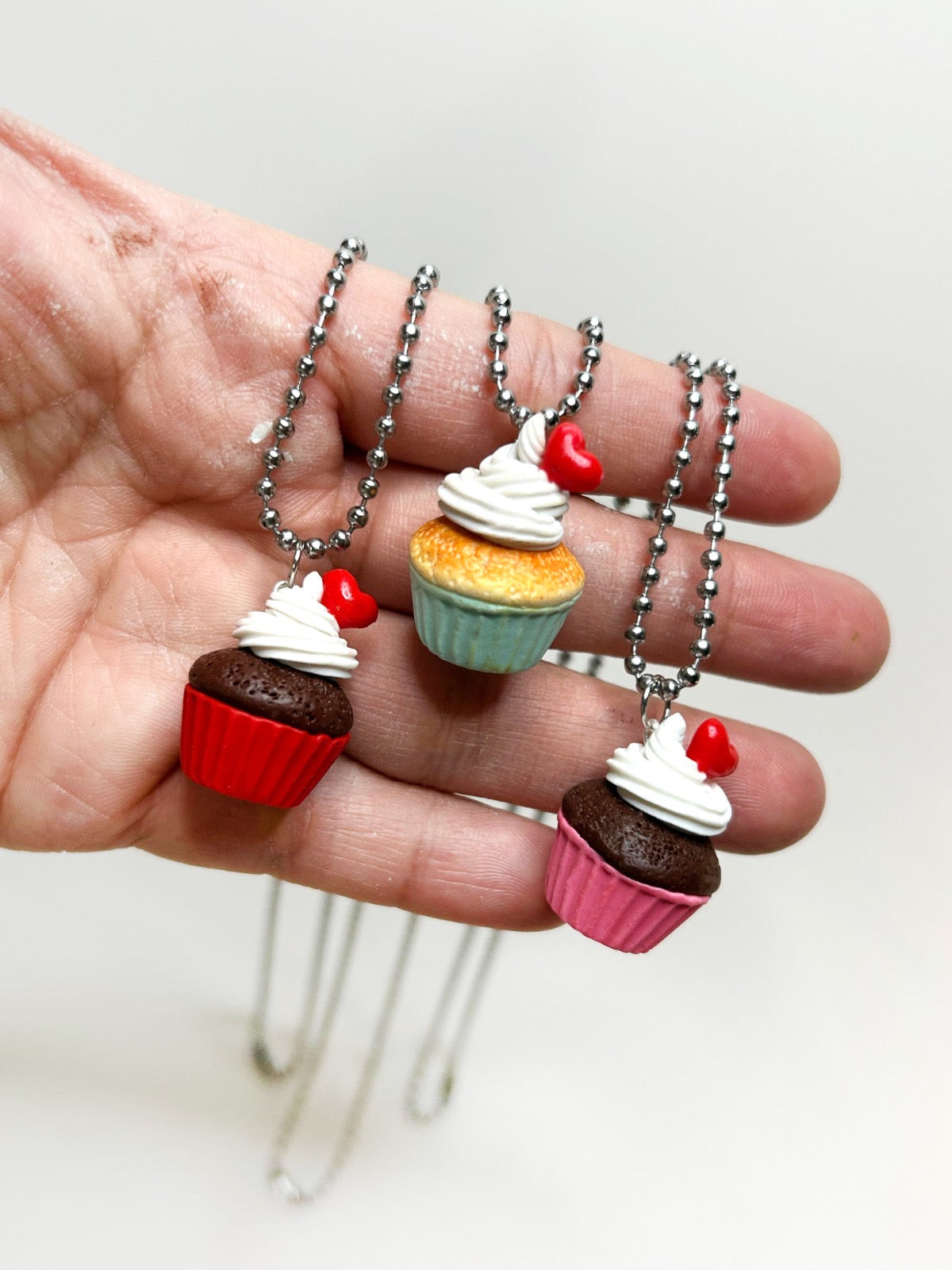Valentine’s Day Chocolate Cupcake Earrings – Sweet Whipped Cream & Heart Top