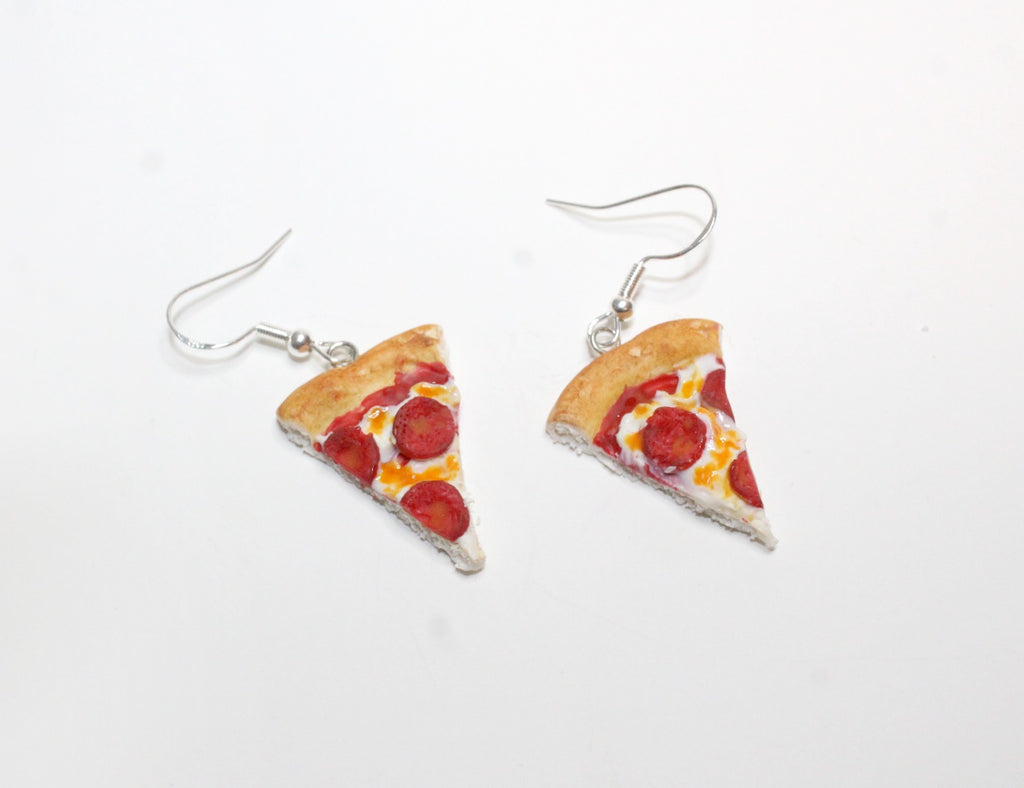 Realistic Mini Pizza Earrings | Handmade Polymer Clay Foodie Jewelry