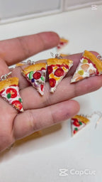 Realistic Mini Pizza Earrings | Handmade Polymer Clay Foodie Jewelry